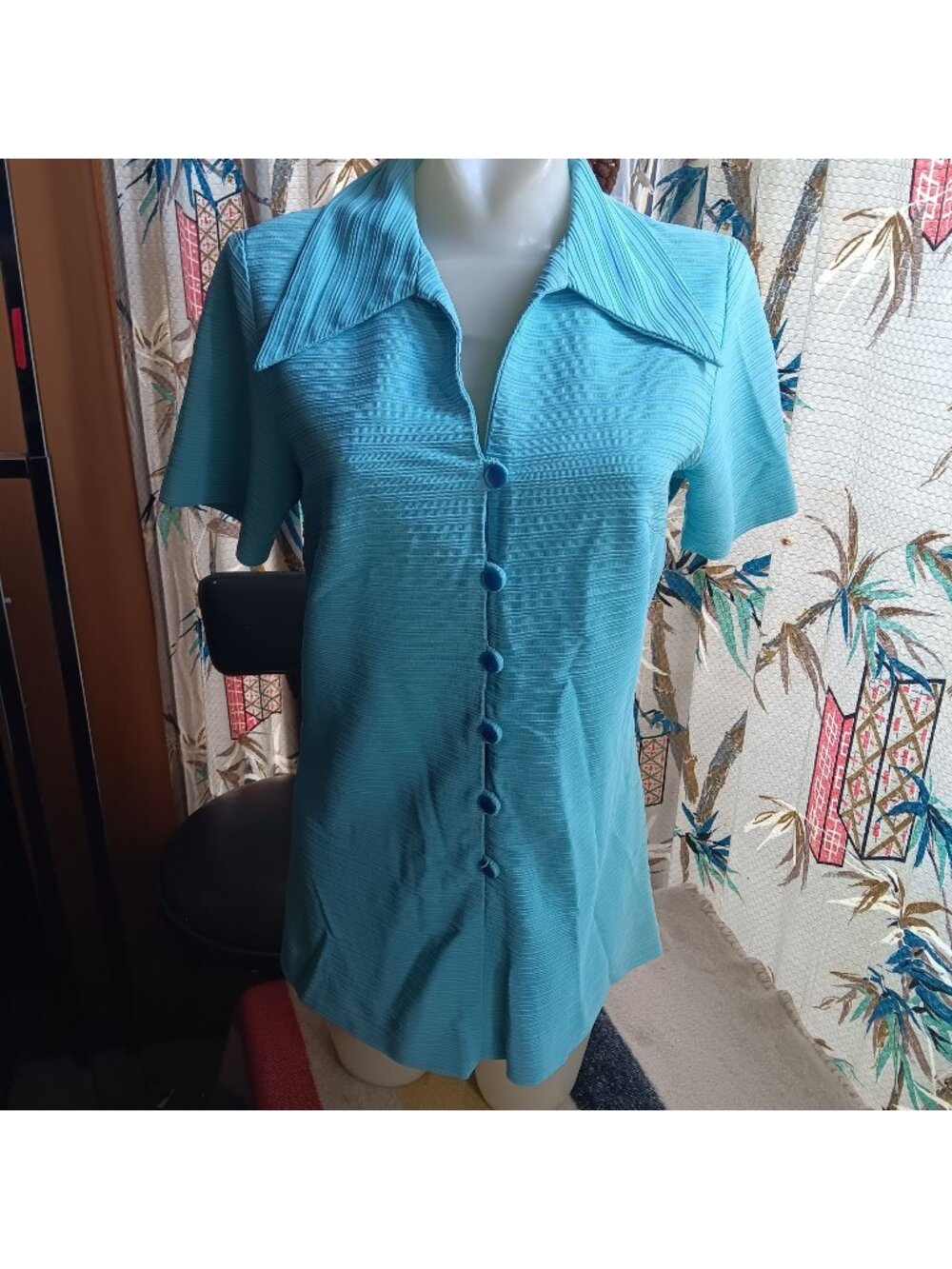 sz 12 Vintage 1970's Nurse Uniform Costume Tunic Top Union Made